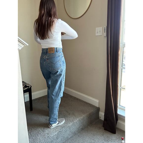 Y2K Levis Blue Jeans 950 Relaxed Fit 11 MED, orange tab (fits a 6/8) - Picture 6 of 12